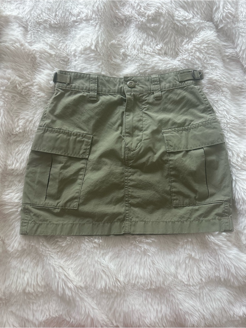 TNA Olive Utility Cargo Mini Skirt